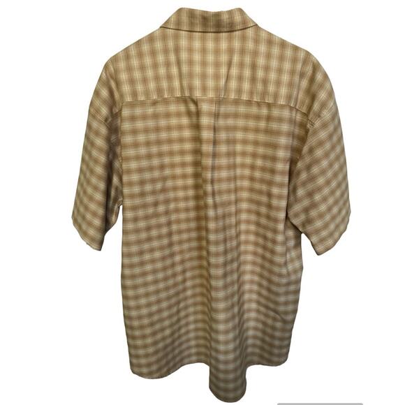 Studio Bill Blass Button Up Shirt Men's XXL 2XL Golden Brown Short Sleeve READ - Picture 2 of 7